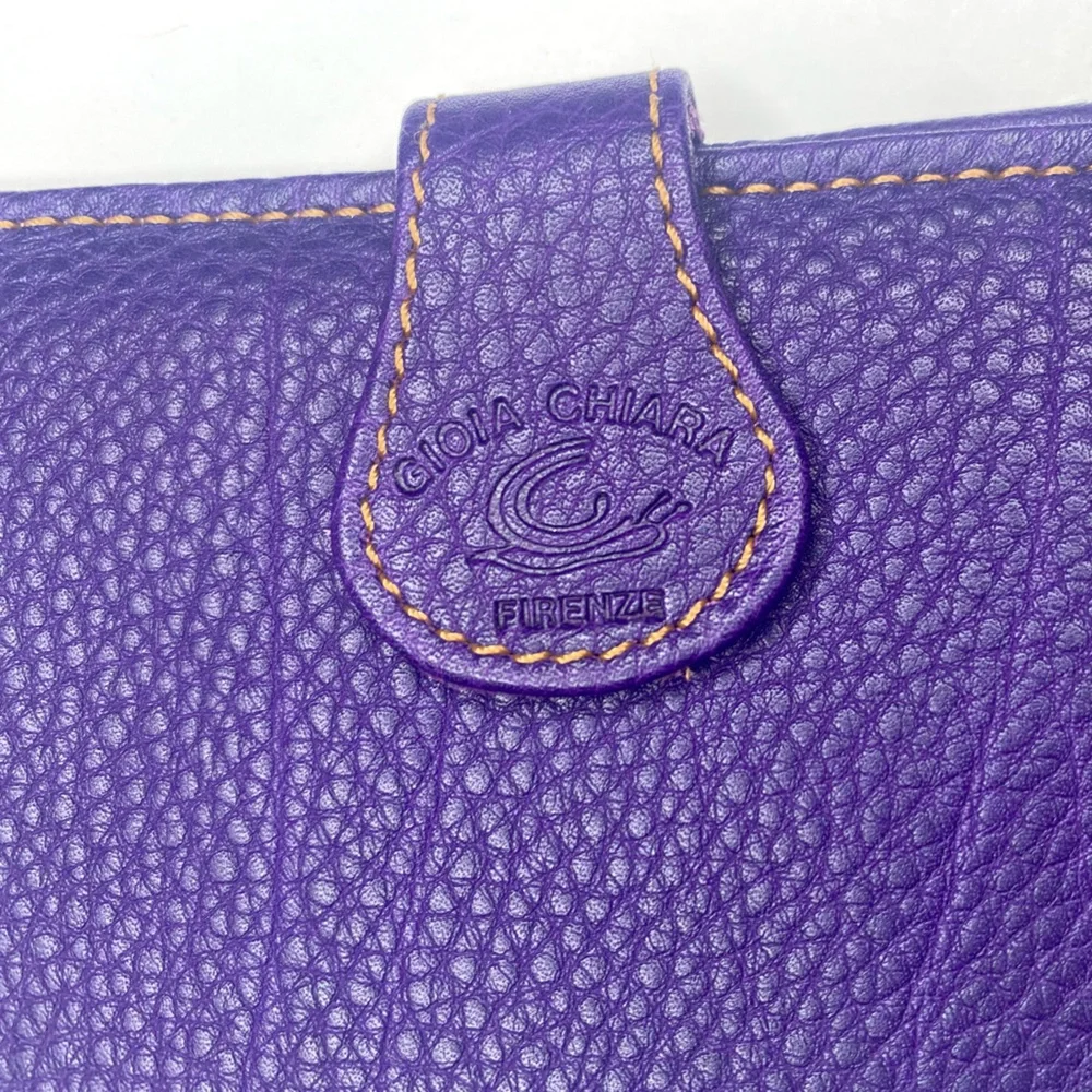 Gioia Chiara Firenze Purple Italian Leather Wallet Made in Florence